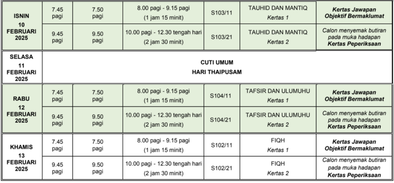 jadual stam 2024 peperiksaan bertulis 2 Jadual Waktu Peperiksaan STAM 2024 Exam Date